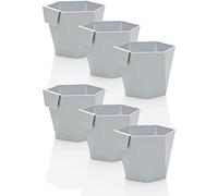 idea-station Pot de Fleur Plastique 6 x 11 cm - Gris - Pot Suspendu - Cache Pot Plante Interieur