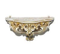 Ideacasa Étagère/Console Vintage - Meuble mural d’entrée de Style Baroque - Blanc/Doré
