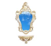 Ideacasa - Miroir + étagère console style baroque vénitien Louis XVI imitation vintage