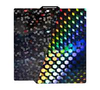 IdeaFormer-3D Plaque de construction holographique PEG pour Bambu Lab P2S P1S P1P X1C X1 A1, arc-en-ciel Hex Glow + Water Cube Lisse Feuille d'acier à ressort P2S P1S X1C A1 Plaque de lit pour Bambu