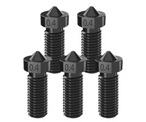 IdeaFormer 5 Pièces 0,4mm Hardened Steel Volcano Nozzle, Buses en Acier Trempé Haute Température Résistant pour Artillery Sidewinder X1/X2 /Genius für Anycubic Vyper/Kobra Plus/Kobra Max