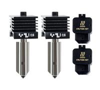 IdeaFormer Lot de 2 extrudeuses H2D 0,6 mm avec buse en acier trempé et chaussette en silicone pour Bambu lab, tête d'impression H2D Hotend pour Bambulab H2D H2S Combo