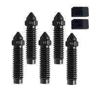 IdeaFormer Lot de 5 buses en acier trempé de 0,6 mm avec 2 brosses à buse en silicone pour Elegoo Centauri Carbon, extrudeuse en acier durci pour Elegoo Centauri Carbon