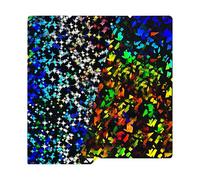 IdeaFormer Plaque de pression PEF ruban arc-en-ciel + flocon de neige étoiles 264 x 276 mm, plaque de construction PEF en acier à ressort sans plateau d'impression magnétique pour imprimante 3D