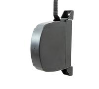 IdeaGenesis - Enrouleur pliable pour volet roulant - Enrouleur rabattable avec ruban pour fixation au mur ou au cadre de fenêtre - Système universel résistant (noir ruban noir, ruban 14 mm)