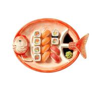 Ideal for Social Gatherings: This cute ceramic plates comes with an eye-catching fish skeleton shape realistic head tail details, instantly adds fun striking visual appeal to your dining