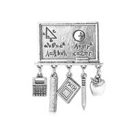 Ideal Gifts Broche sur le thème de la boussole fabriquée en alliage robuste pour améliorer les tenues scolaires et la motivation des études, accessoire de saison scolaire, taille unique, Comme décrit