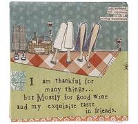 Ideal Home Range IHR Idéal à Domicile Gamme 20-Count bouclés Fille Motif Serviettes en Papier pour Cocktail, Thankful pour