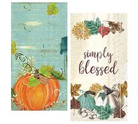 Ideal Home Range IHR Lot de 16 serviettes en papier 3 plis Grace and Gratitude et 16 citrouilles bénies