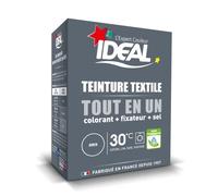 IDEAL - Kit Teinture Tout en Un Mini Gris - 230 g - Colorant + Fixateur + Sel Inclus - Teinture Textile Longue Tenue - Coton, Lin, Soie, Viscose - Efficace dès 30°C - Fabrication Française