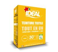 IDEAL - Kit Teinture Tout en Un Mini Jaune - 230 g - Colorant + Fixateur + Sel Inclus - Teinture Textile Longue Tenue - Coton, Lin, Soie, Viscose - Efficace dès 30°C - Fabrication Française