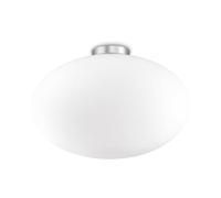 Ideal Lux CANDY PL1 D40 Indoor E27 60 W White - Wall Lighting (Surfaced, Bedroom, Children's Room, Kitchen, Living room, Indoor, White, Metal, nickel, iP20)