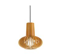 Luminaire suspendu - IDEAL LUX - CITRUS2 SP1 - Bois naturel et tissu noir - Ø 26 x H min 40 / max 134 cm