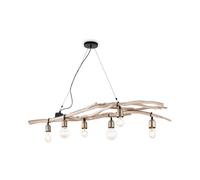 Suspension Bois DRIFTWOOD - IDEAL LUX - 6 ampoules - Vintage - E27