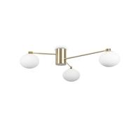Ideal Lux Plafonnier semi-affleurant HERMES – 3 bras, globes multiples, laiton
