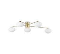 Ideal Lux HERMES Plafonnier semi-affleurant à 5 bras globes multiples laiton