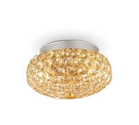 Ideal Lux KING PL3 intérieur G9 or éclairage de plafond - lampe (chambre, chambre des enfants salon, salle à manger, salon, or, iP20, brossé, rond, verre, métal)