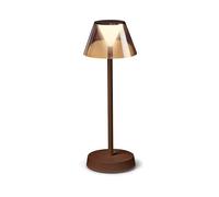 Ideal Lux LOLITA Lampe de table LED intégrée à intensité variable café, interrupteur intégré, 3000K, IP54