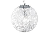 Ideal Lux Mapa Max - Grand luminaire suspendu à 1 ampoule globe chromé, E27