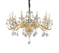 Ideal Lux NEGRESCO SP10 - Suspension Lighting (Gold, transparent, Surfaced, Glass, Metal, E14, 400 W, 40 W)