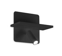 Ideal Lux PIANO Lampe de lecture à 2 lumières DEL noire, interrupteur intégré, 3000K, non dimmable