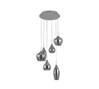 Soft - Luminaire suspendu à 6 ampoules en spirale gris, E14 - Ideal Lux