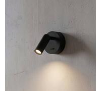 IDEAL LUX Spot mural LED Ideal Lux Bean, Ø 7 cm, noir métal/verre Bean, noir, Salon / Salle à manger, Métal, Moderne, Plafonnier