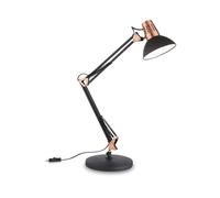 Ideal Lux Wally TL1 E27 Lampe de table Noir Métal Bureau IP20 E27 1 ampoule