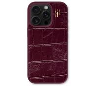 iDeal of Sweden Coque MagSafe en cuir végétalien pour Apple iPhone 16 Pro - Fine Wine Croco