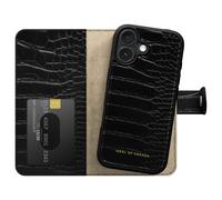 iDeal of Sweden Magnet Wallet+ Étui portefeuille pour Apple iPhone 16 - Black Croco