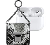 IDEAL OF SWEDEN, mini-étui pour AirPods modèle Cosmo chaîne à motifs de serpent, blanc / noir