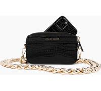 IDEAL OF SWEDEN, sac à main modèle Nano en cuir gaufré crocodile avec bandoulière amovible, noir