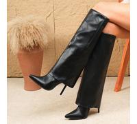 Idéal pour l'automne/l'hiver avec un pantalon, bottes cheville sexy à la mode, bout pointu, talon haut fin, tout-aller, fermeture éclair latérale, bottes hautes jusqu'au genou, soirée EUR35,EUR36,EUR3