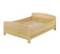 Idéal pour les personnes âgées, lit double extra haut en pin massif 140x200 avec sommier 60.44-14