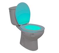 Ideal Products Lumière pour WC adaptable à tout modèle avec détecteur de mouvement en 8 différentes couleurs sélectionnables avec un simple bouton - embellissez vos WC en les adaptant en fonction de la décoration - évitez les lumières éblouissantes pendant la nuit, et prévenez les accidents.