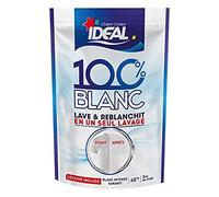 IDEAL - Rebanchisseur 100% Blanc, 300 g - Lave, Détache et Reblanchit en un Seul Lavage - Pour 2kg de Linge - Efficace dès 40°C - Formule à Base d’Enzymes et de Lessive