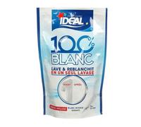 IDEAL - Rebanchisseur 100% Blanc, 300 g - Lave, Détache et Reblanchit en un Seul Lavage - Pour 2kg de Linge - Efficace dès 40°C - Formule à Base d’Enzymes et de Lessive