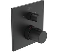 Ideal Standard Ceratherm C100 - Badethermostat Unterputz Rosette 163x163mm silk black