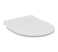 Ideal Standard Abattant de toilette universel avec mécanisme de fermeture amortie, Abattant de toilette amovible de forme ovale, Antibactérien - Blanc (365x425x50 mm)