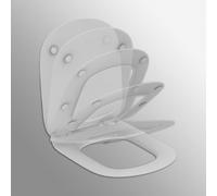Ideal Standard - Tesi Abattant WC, Design épuré, Rond, Fermeture douce et option de libération rapide pour faciliter le nettoyage, en Duroplast, Blanc Brillant