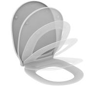 Ideal Standard - Abattant WC Connect Air, design enveloppant, rond, avec mécanisme de fermeture en douceur, fonction de dégagement rapide pour un nettoyage facile, en Duroplast robuste, blanc brillant