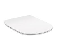 Ideal Standard - Tesi Abattant WC, Design épuré, Rond, Fermeture douce et option de libération rapide pour faciliter le nettoyage, en Duroplast, Blanc Brillant