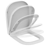Ideal Standard Active abattant WC recouvrant, forme en D - Blanc (Alpin) | Abattant WC avec mécanisme de fermeture en douceur (Softclose), T639201