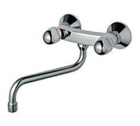 Ideal Standard Alpha robinet de cuisine Alpha B2042AA chrome, montage mural, saillie 268 mm