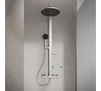 système de douche Ideal Standard Alu+ BD583SI avec thermostat de douche Ceratherm , 2 Ablagen , Silver