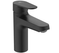 Ideal Standard - Alu+ Mélangeur de lavabo, 120 mm projection de jet, Redresseur de flux, économie d'eau, technologie Blue Start, système FirmaFlow, éléments de base en aluminium, Noir mat