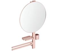 Ideal Standard Alu+ Miroir de courtoisie, Combinaison d'accessoires L, avec Miroir cosmétique Ø 508 mm et étagères réglables, fabriqué à partir d'aluminium recyclé à 84% - Rosé (640x145.5x817 mm)