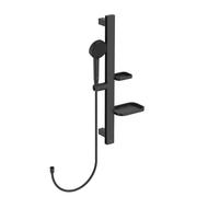 Ideal Standard Alu+ Set de douche avec barre et tablette, 2 jets, BD586XG,