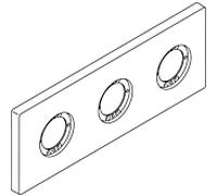 Ideal Standard Archimodule rosace A963732AA 3 trous 100 x 266 mm, chromé