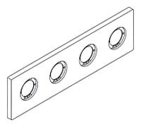 Ideal Standard Archimodule rosace A963735AA 4 trous 100 x 349 mm, chromé